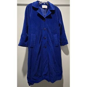 Juli De Roma Vintage Blue Long Trench‎ Coat womens size 06 Polyester Made in USA